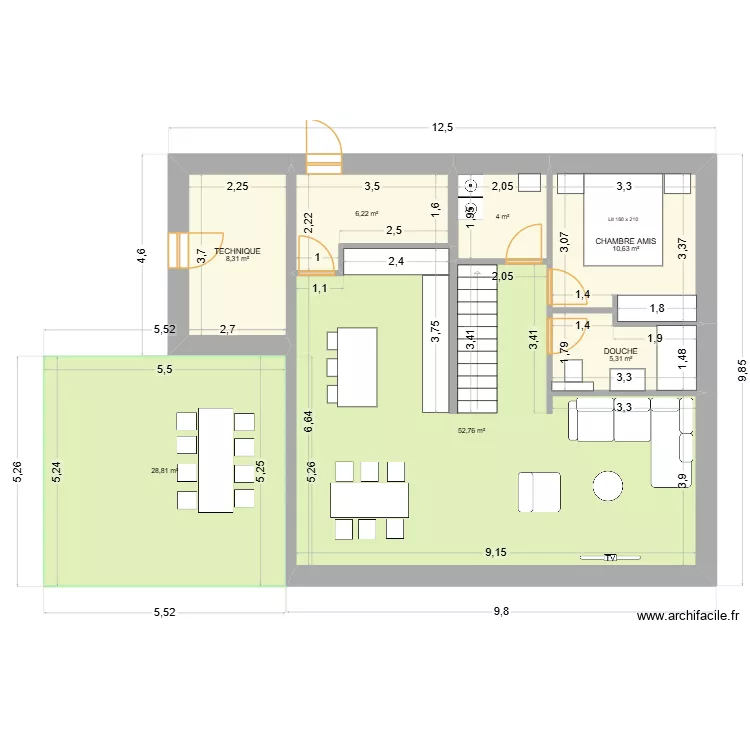 Gasser-Siggen (REZ)(3). Plan de 7  et 116 m²