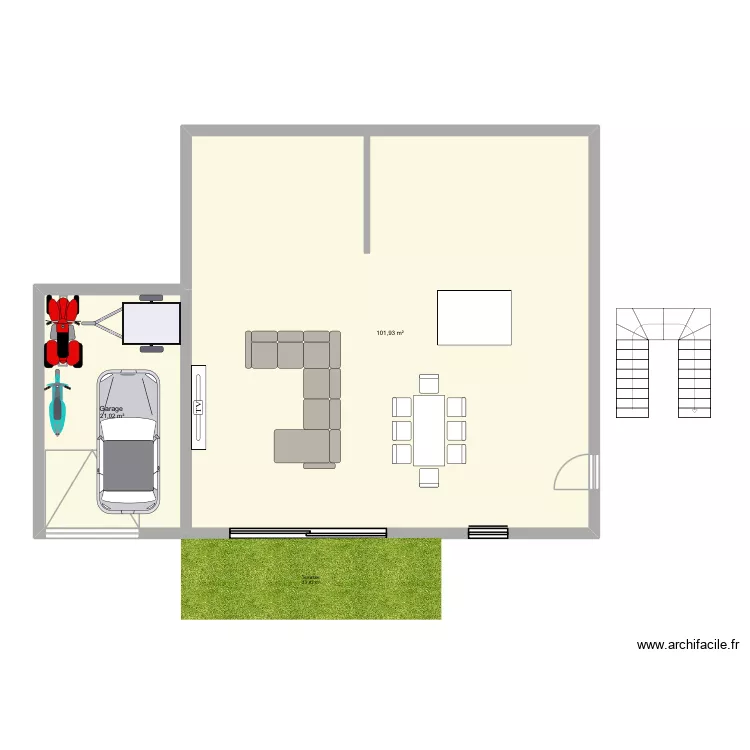 Maison. Plan de 2 Pièces et 123 m² Maison. Plan de 2 Pièces et 123 m²