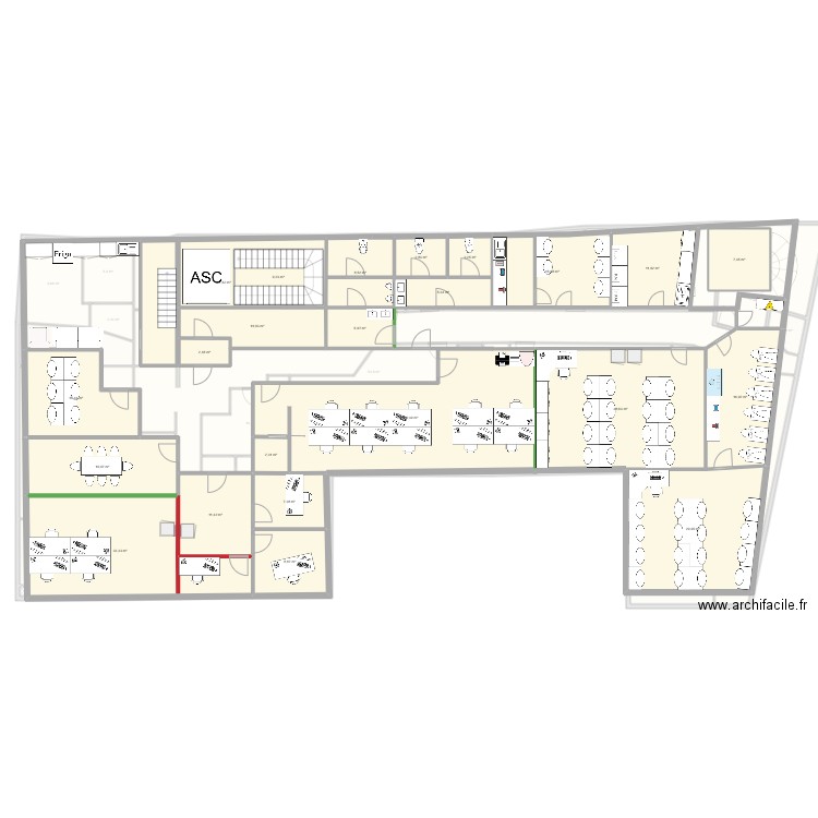 AB 3. Plan de 120 pièces et 1457 m2