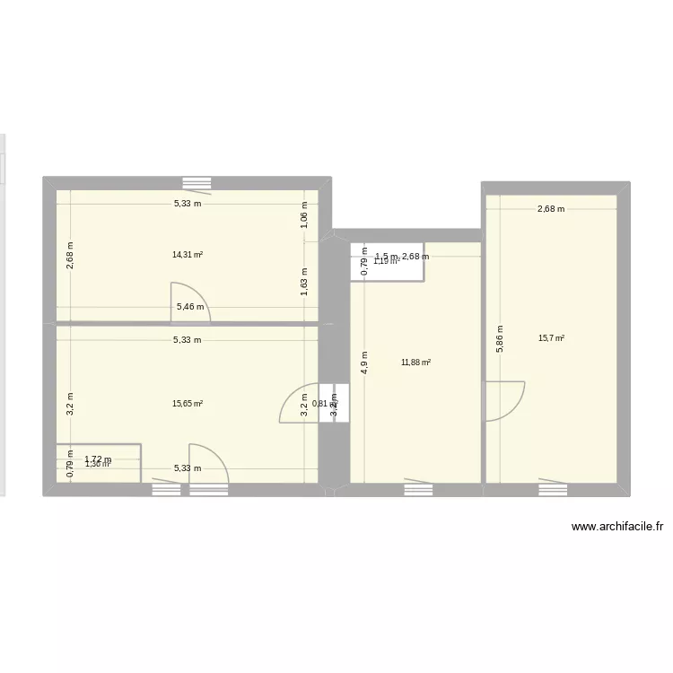 projet genouilly 1. Plan de 13  et 159 m²