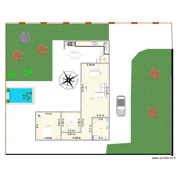 plan maison serge. Plan de 6 pièces et 117 m2