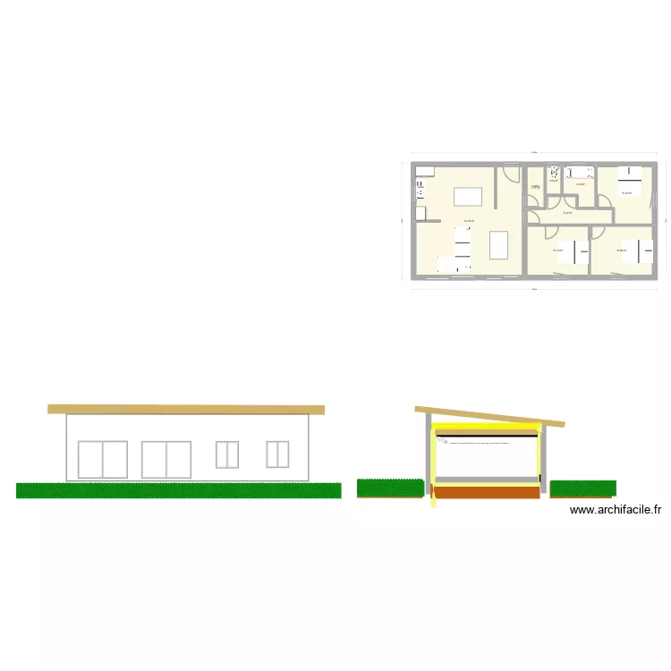 Plan maison longueur Plateforme seule. Plan de 