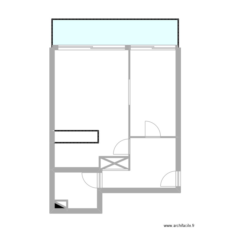 T2 ROULANT. Plan de 12 pièces et 55 m2