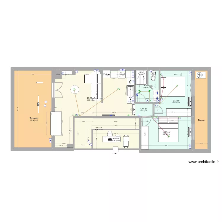 R5 PROJET - Version T3 V2. Plan de 9 et 90 m² R5 PROJET - Version T3 V2. Plan de 9 et 90 m²