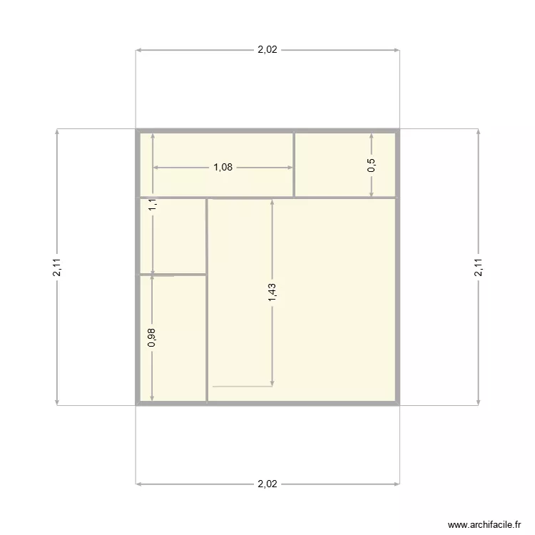 DRESSING 9. Plan de 5  et 4 m²