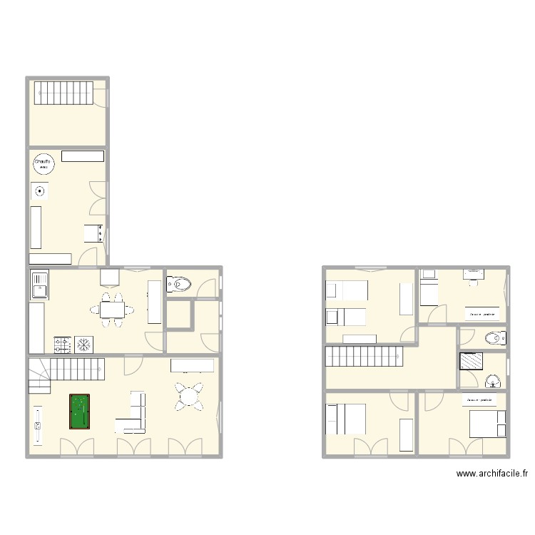 DOULLENS. Plan de 14 pièces et 110 m2