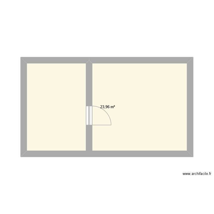 dec. Plan de 1 pièce et 24 m2