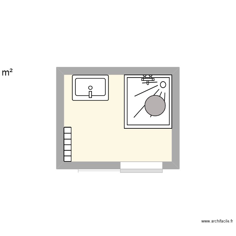 LAMARCHE SDB. Plan de 1 pièce et 3 m2