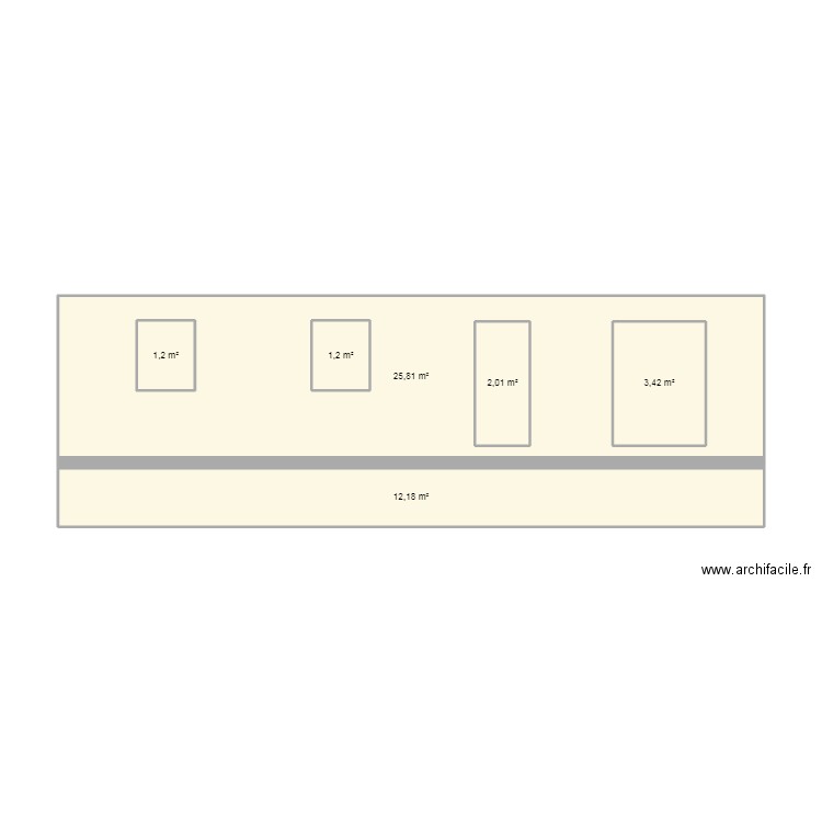 facade principale. Plan de 6 pièces et 54 m2