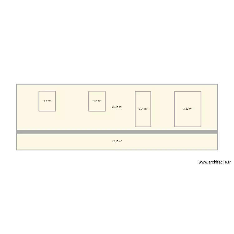 facade principale. Plan de 6 pièces et 54 m²