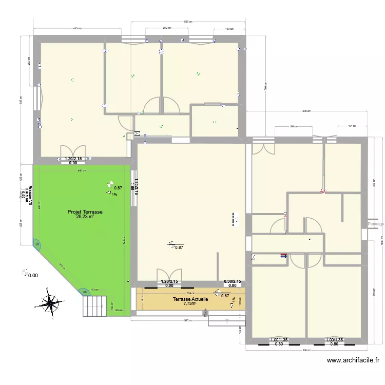 MAison + terrasse 2025. Plan de 30  et 314 m²