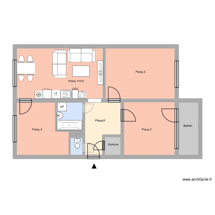 Třanovsk&eacute;ho 390, byt 5. Plan de 0 pièce et 0 m2