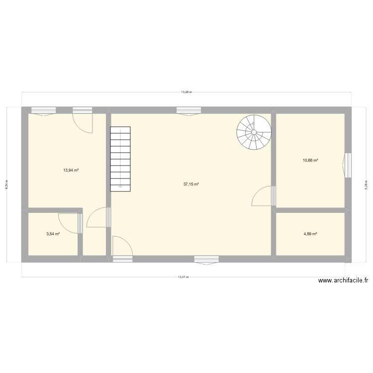 R+1 LE PIZOU. Plan de 5 pièces et 70 m2