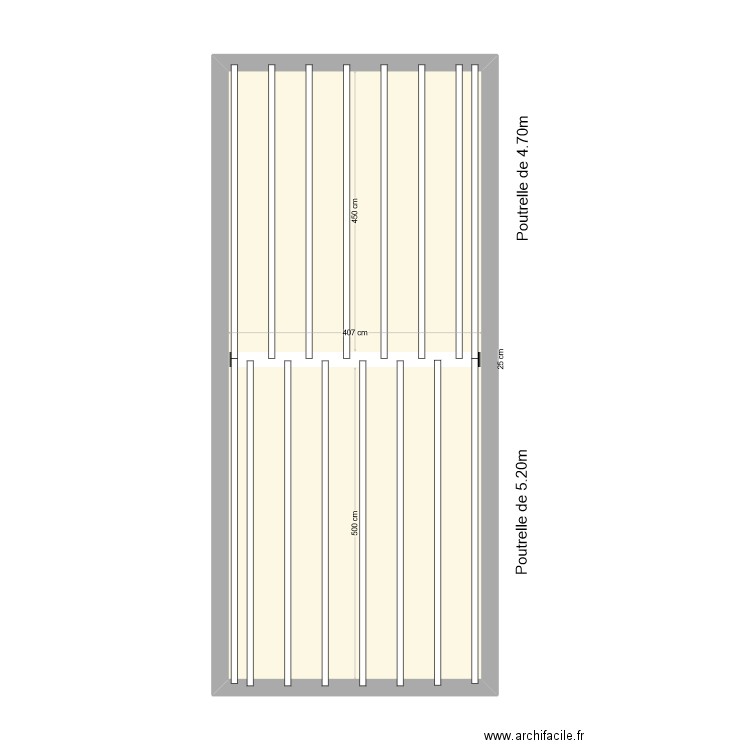 Dalle etage 1. Plan de 1 pièce et 40 m2