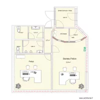 bureau de police avec meubles