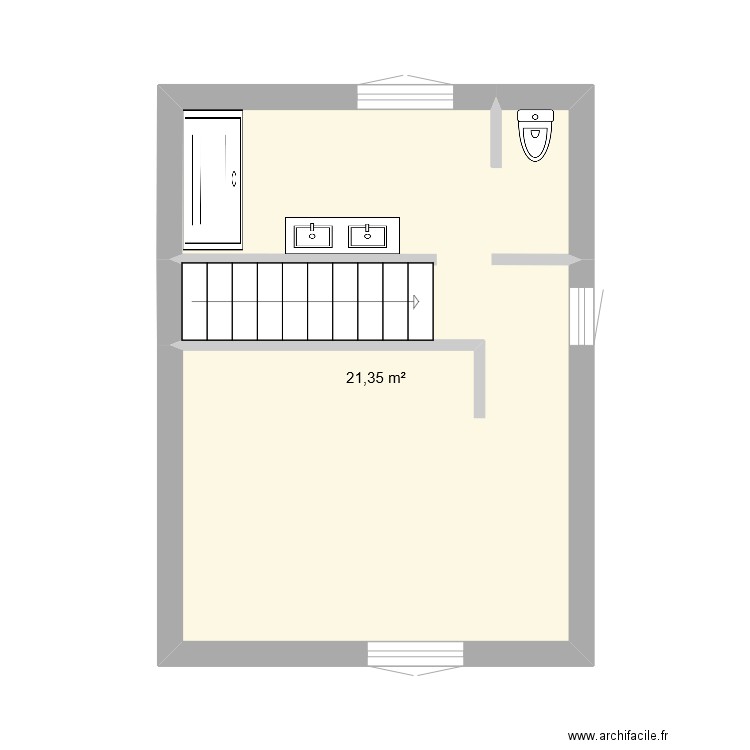 chateau. Plan de 1 pièce et 21 m2