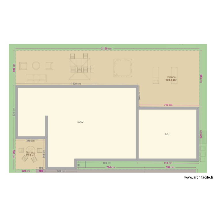 maison. Plan de 2 pièces et 137 m2