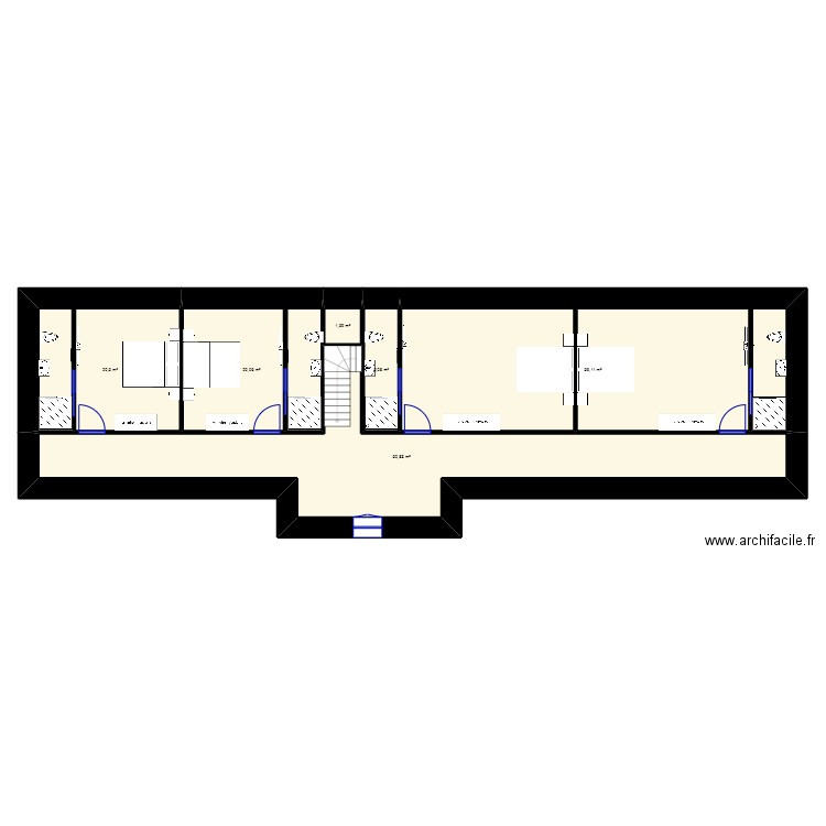étage dépendance 1. Plan de 6 pièces et 154 m2