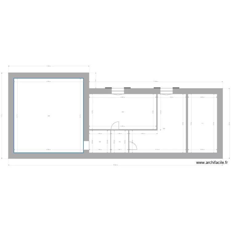 Place blanche étage 2. Plan de 6 Pièces et 101 m² Place blanche étage 2. Plan de 6 Pièces et 101 m²