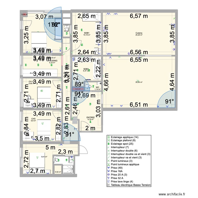 SILIO. Plan de 16 pièces et 140 m2