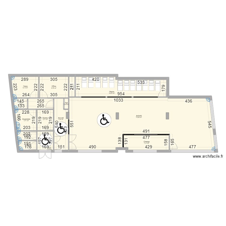 Montreuil 45 Sergent Bobillot _Plan Projet_Bienvenu . Plan de 15 pièces et 142 m2