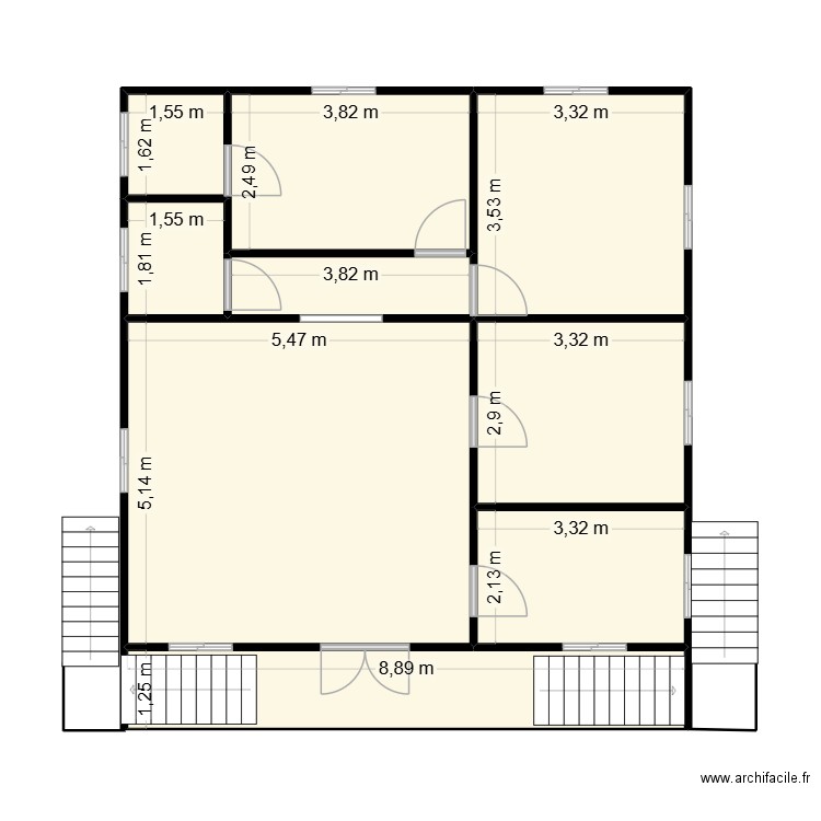 ARMAZ. Plan de 9 pièces et 86 m2
