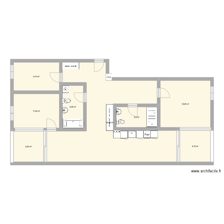 Daniel Ihly. Plan de 8 pièces et 113 m2