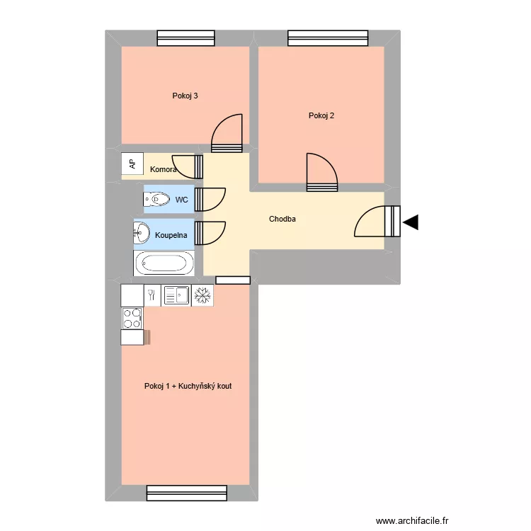 Bieblova 625 byt 5, HA. Plan de 13  et 178 m²