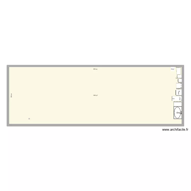 Salle Saint-Edouard. Plan de 1  et 155 m²