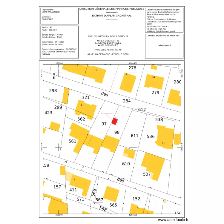 A2 DEMOLITION MARTIN PORNICHET. Plan de 