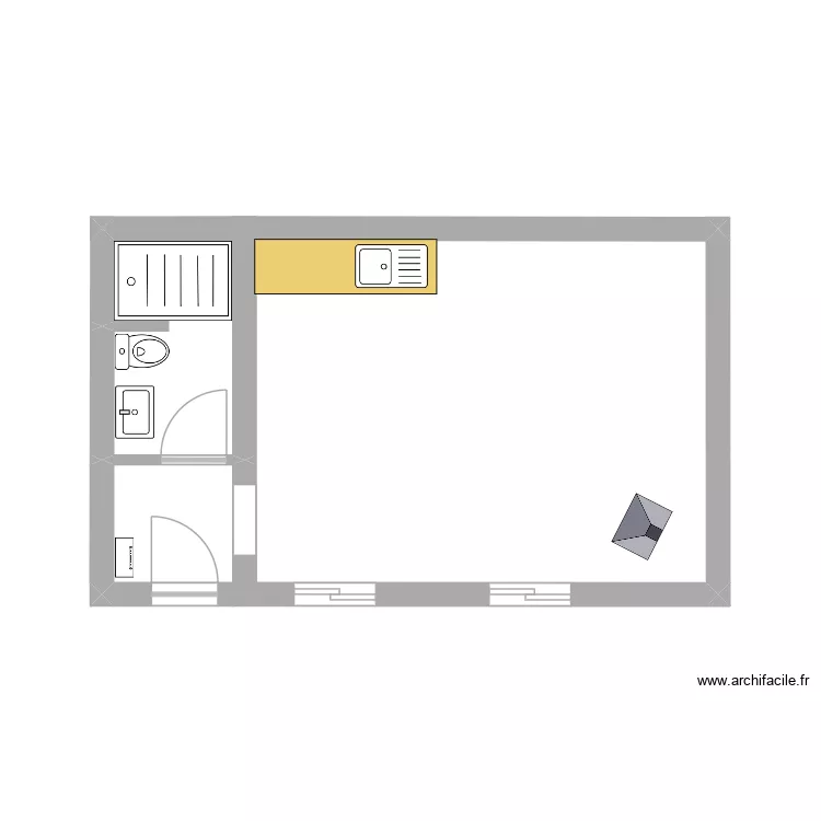 Quinta Thisa. Plan de 3  et 23 m²