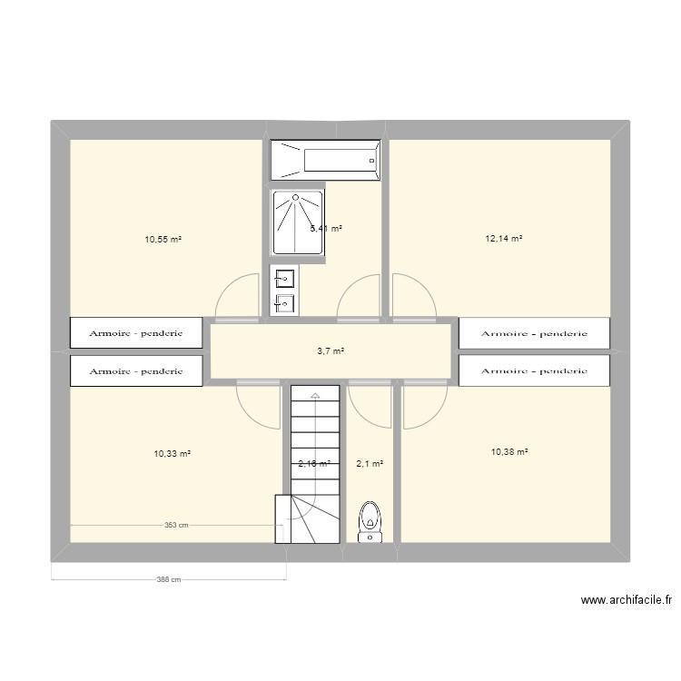 MV0202. Plan de 8 pièces et 57 m2