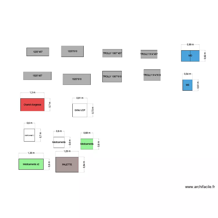 Meubles. Plan de 