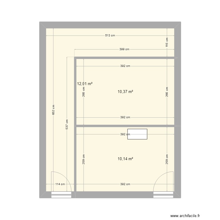 egypte V1.3. Plan de 3 pièces et 33 m2