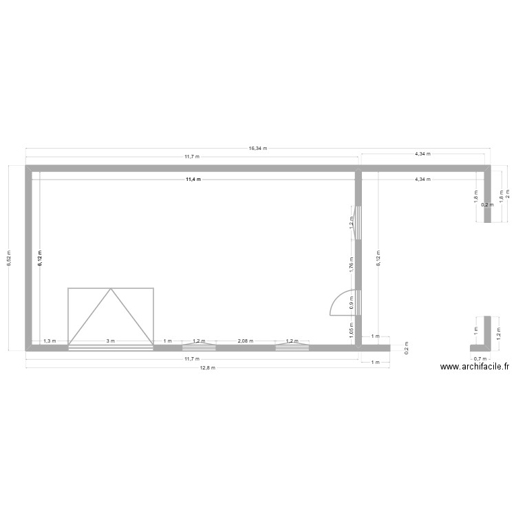 garage 2. Plan de 1 pièce et 70 m2