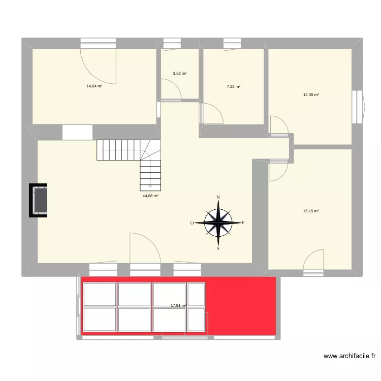 veranda. Plan de 