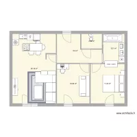 Plan1 Appart rez de jardin F3 - 63m&sup2;