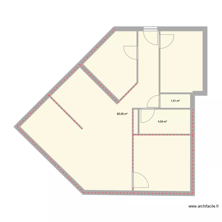 stnaze. Plan de 3 Pièces et 72 m²