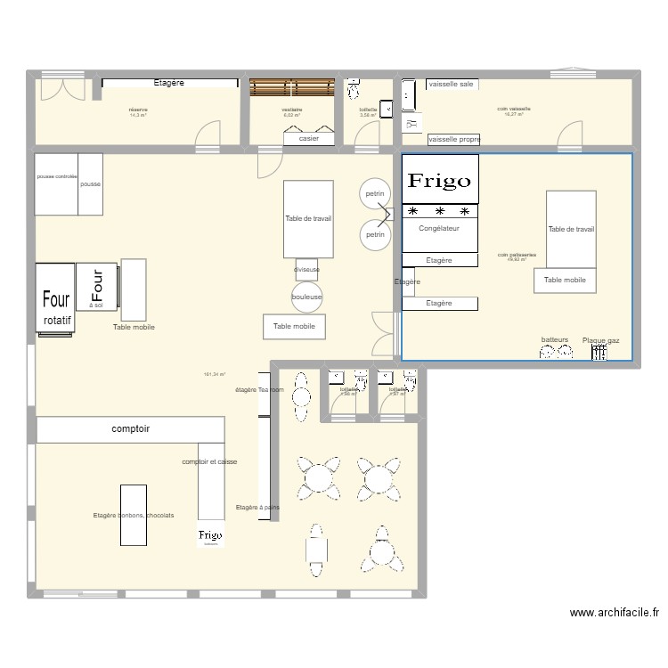 tea room. Plan de 0 pièce et 0 m2