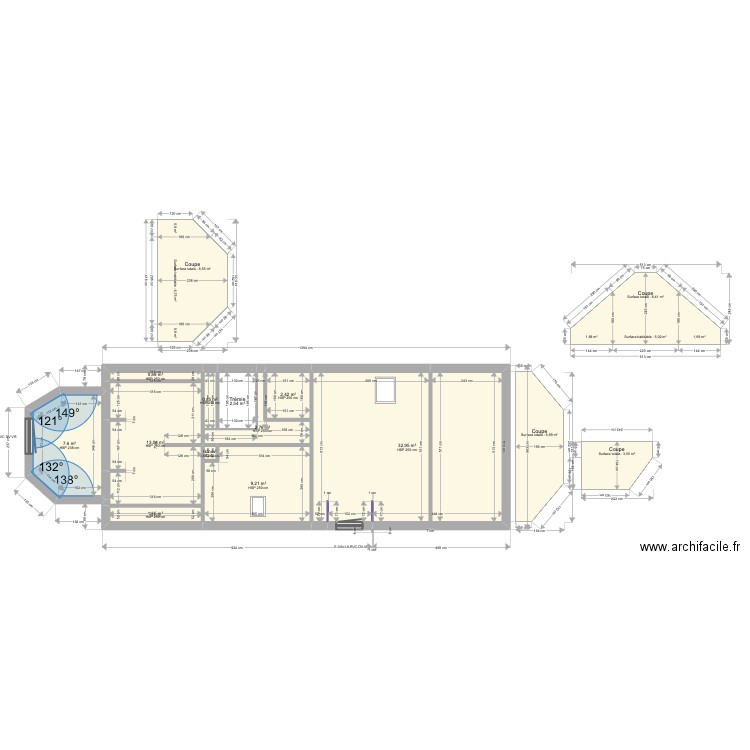 ML25006030. Plan de 11 pièces et 74 m2