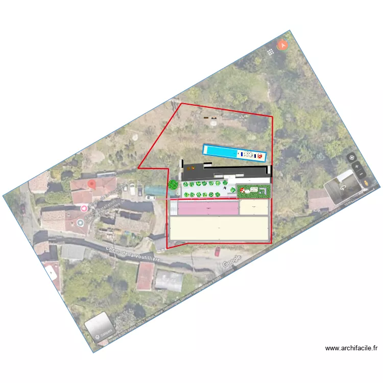 Champagne 2025 -2 serres existantes -volumes +jardin. Plan de 