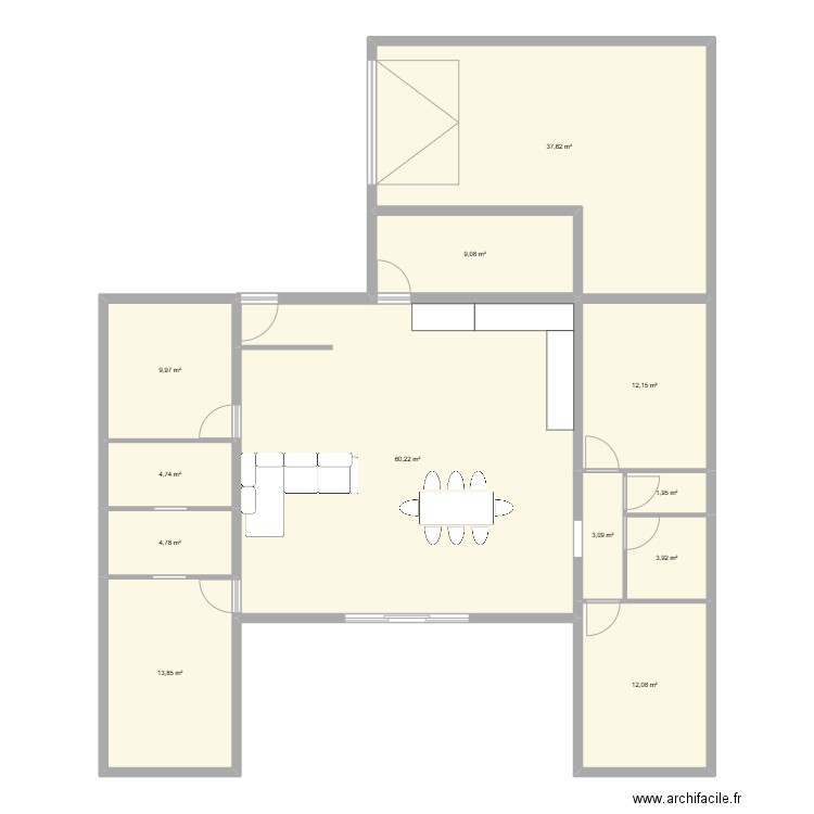 Montfort v3. Plan de 12 pièces et 173 m2