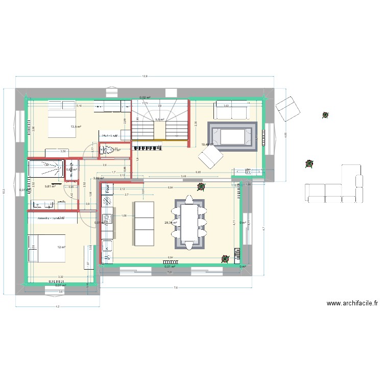 Maison_Chico_Jojo_11. Plan de 16 pièces et 90 m2