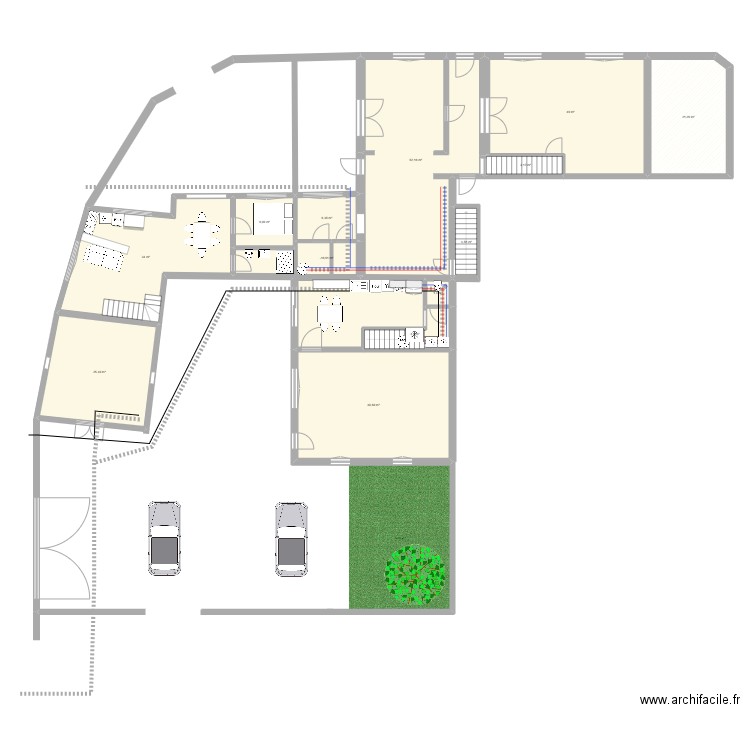 maison mamie bureau 3.4. Plan de 32 pièces et 428 m2