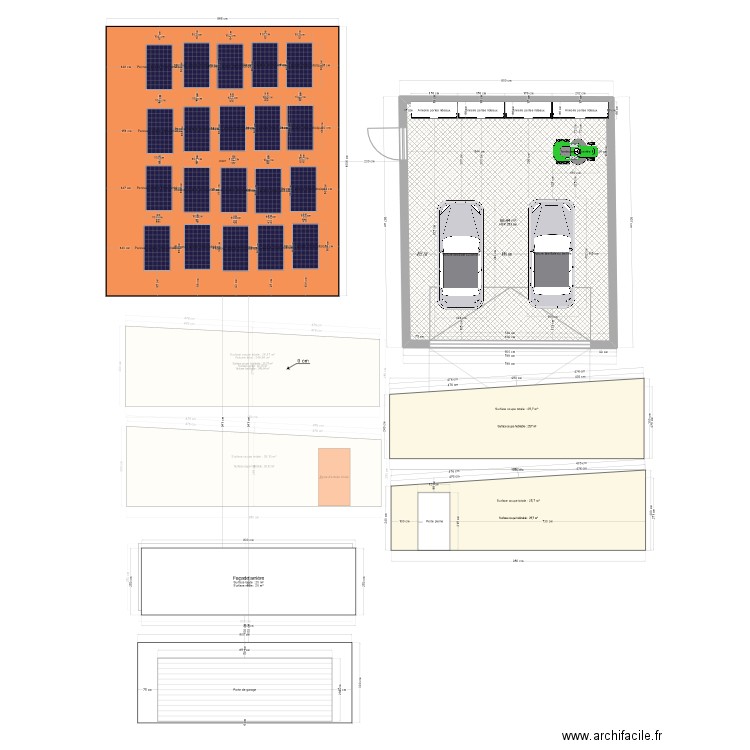 Garage Mégange. Plan de 2 pièces et 133 m2