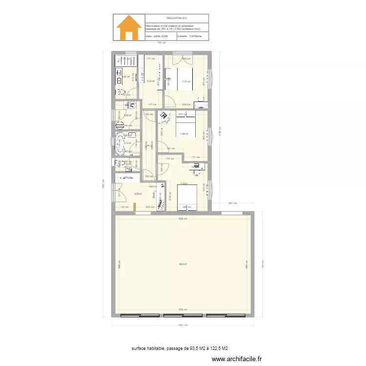 plan avec respect surface. Plan de 
