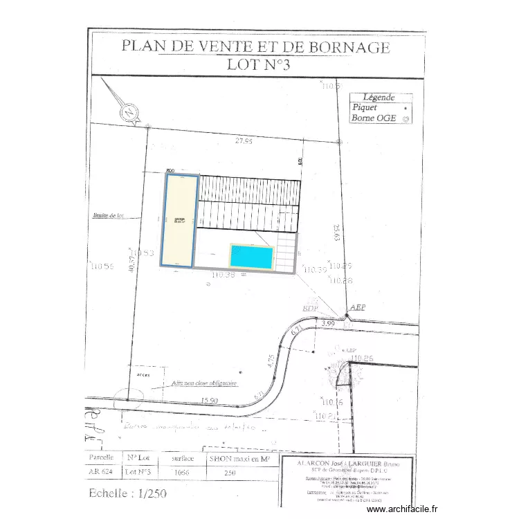 plan garage urbanisme BIS. Plan de 