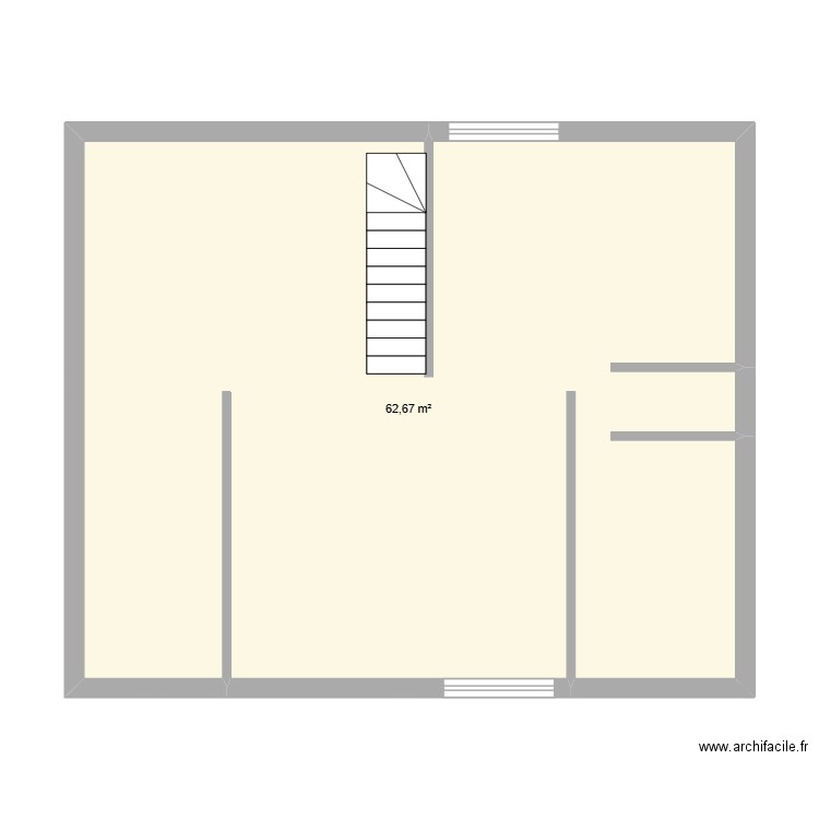 ETAGE BEAULIEU. Plan de 1 pièce et 63 m2