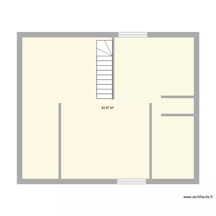 ETAGE BEAULIEU. Plan de 1 pièce et 63 m²