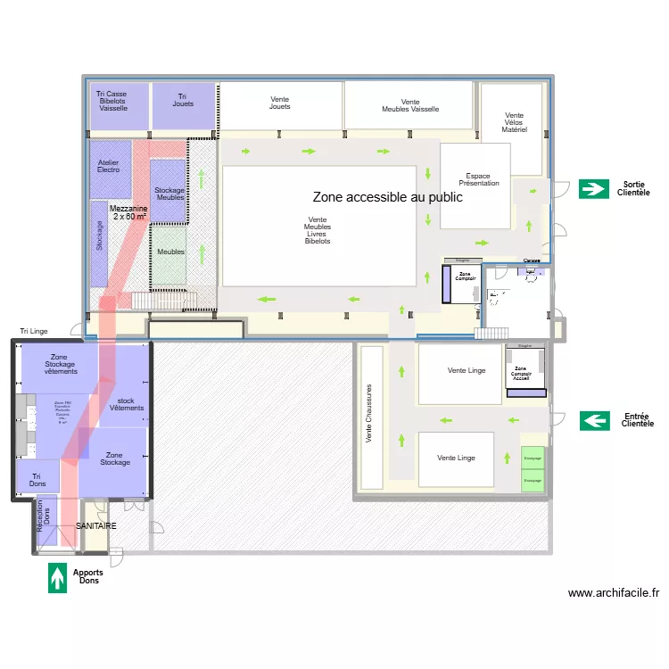 Projet MEZZANINE vue sous mezzanine 25/01/2025. Plan de 